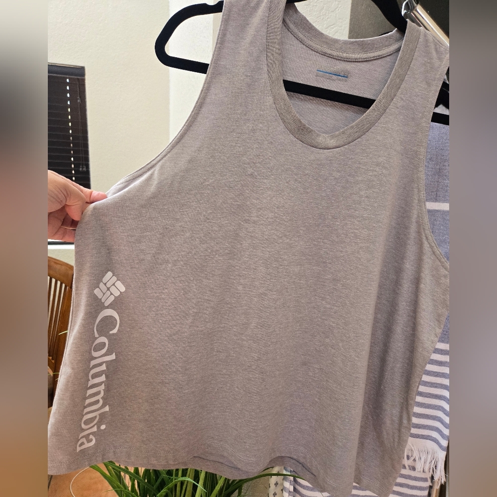 Columbia Top Tank Shirt Sleeveless Logo WOMENS PLUS XXL Grey - Picture 2 of 9